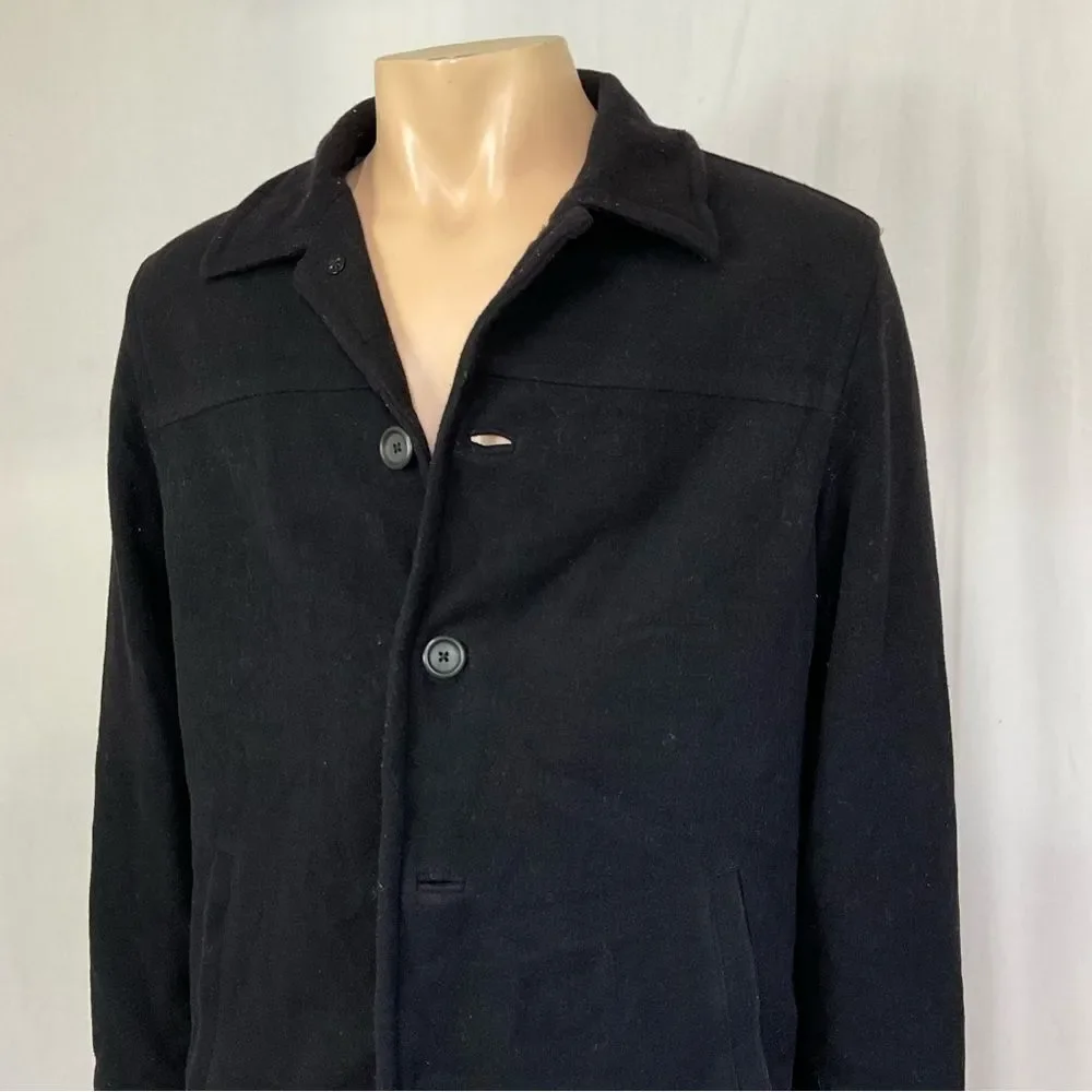 J.Crew Black Stretch Wool Felt Collared Button Up Blazer Jacket 50567 Size Small